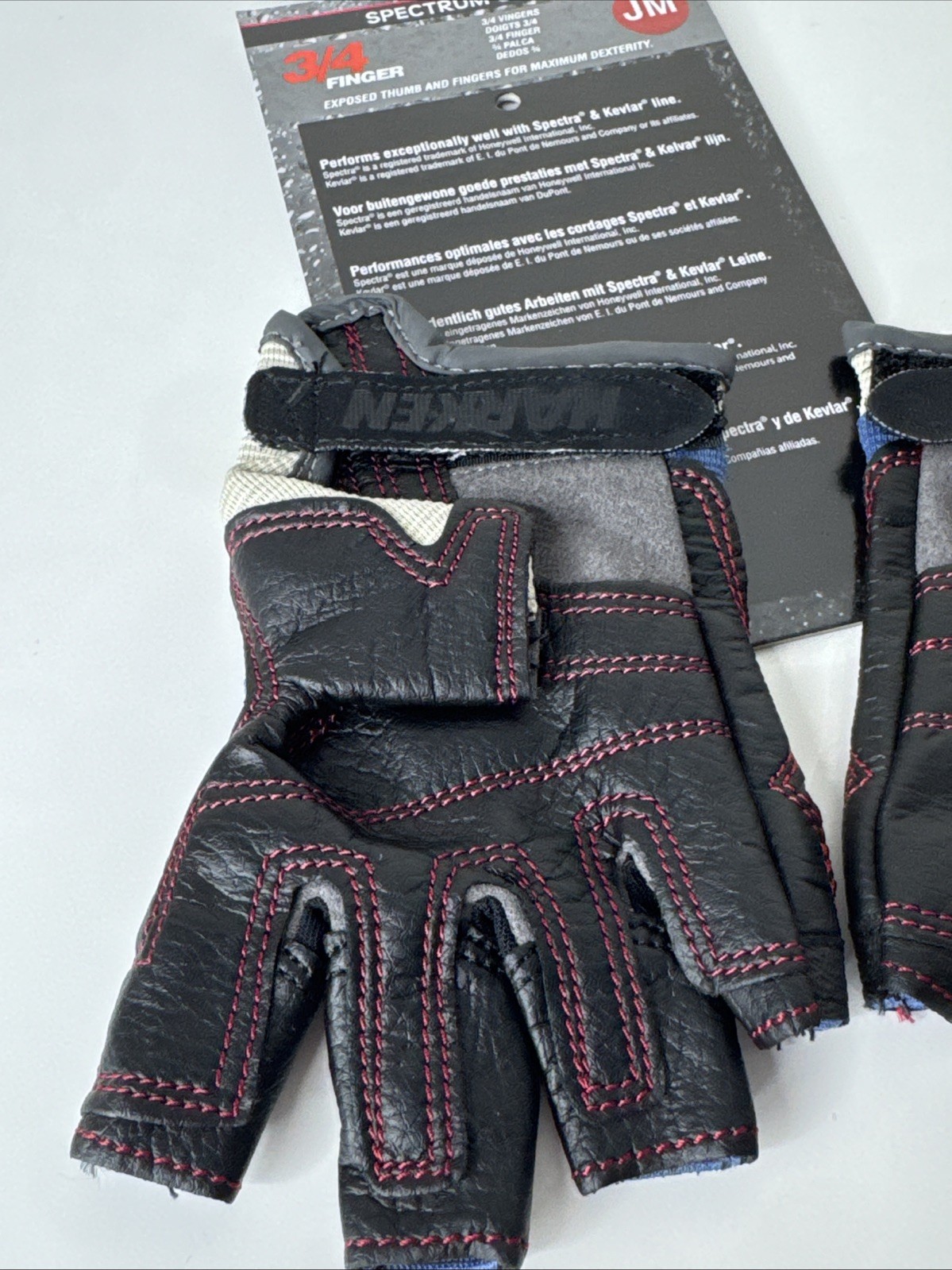 New Harken Spectrum Sailing Gloves Blue 3/4 Finger Junior Medium JM