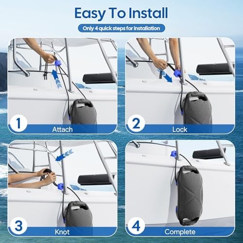 Boat Fenders Boat Bumpers for Docking, Easy to Install EVA Fenders with Quick…