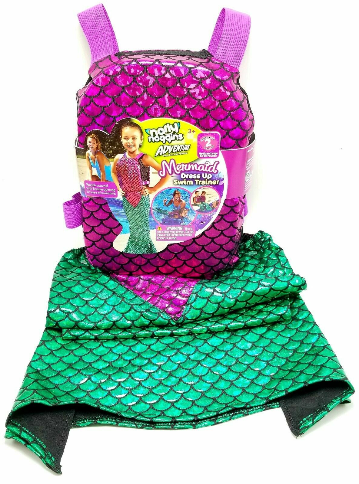 Mermaid Swim Trainer‎ Level 2 Medium/Large 33-55 Pounds Narly Noggins Adventure