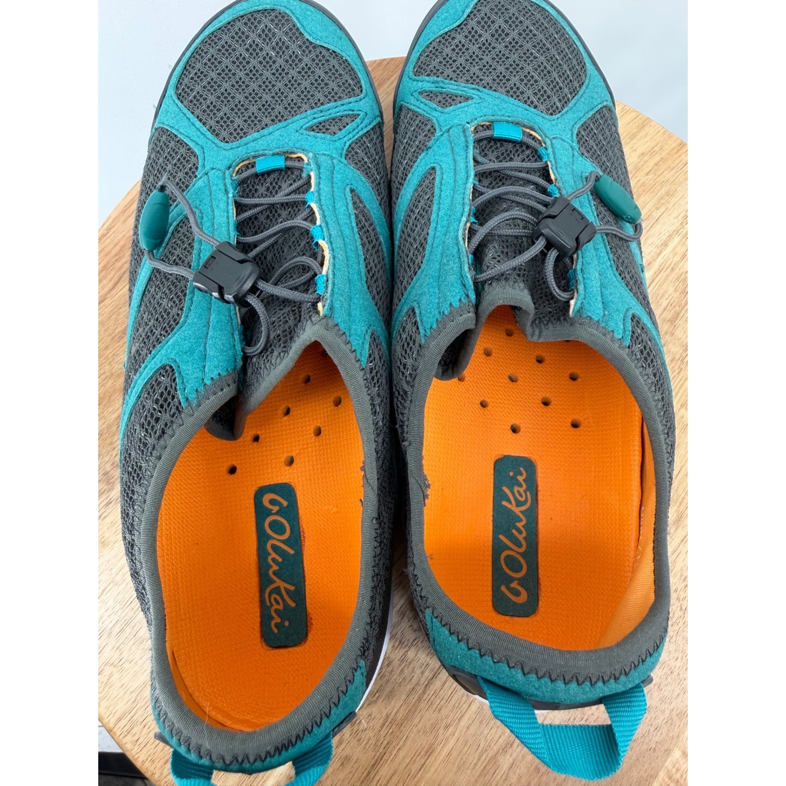 OLUKAI Eleu Trainer Water Shoes Womens US 10 EUR 40 Teal Grey Lace Up