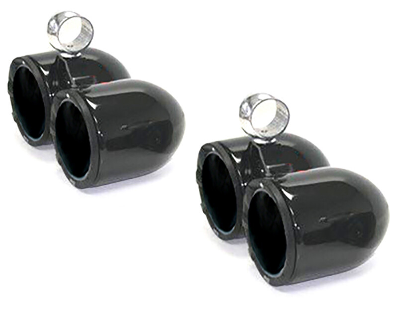 6.5in Twin Aluminum Wakeboard Speaker Pods Enclosures in Pair Black Coated