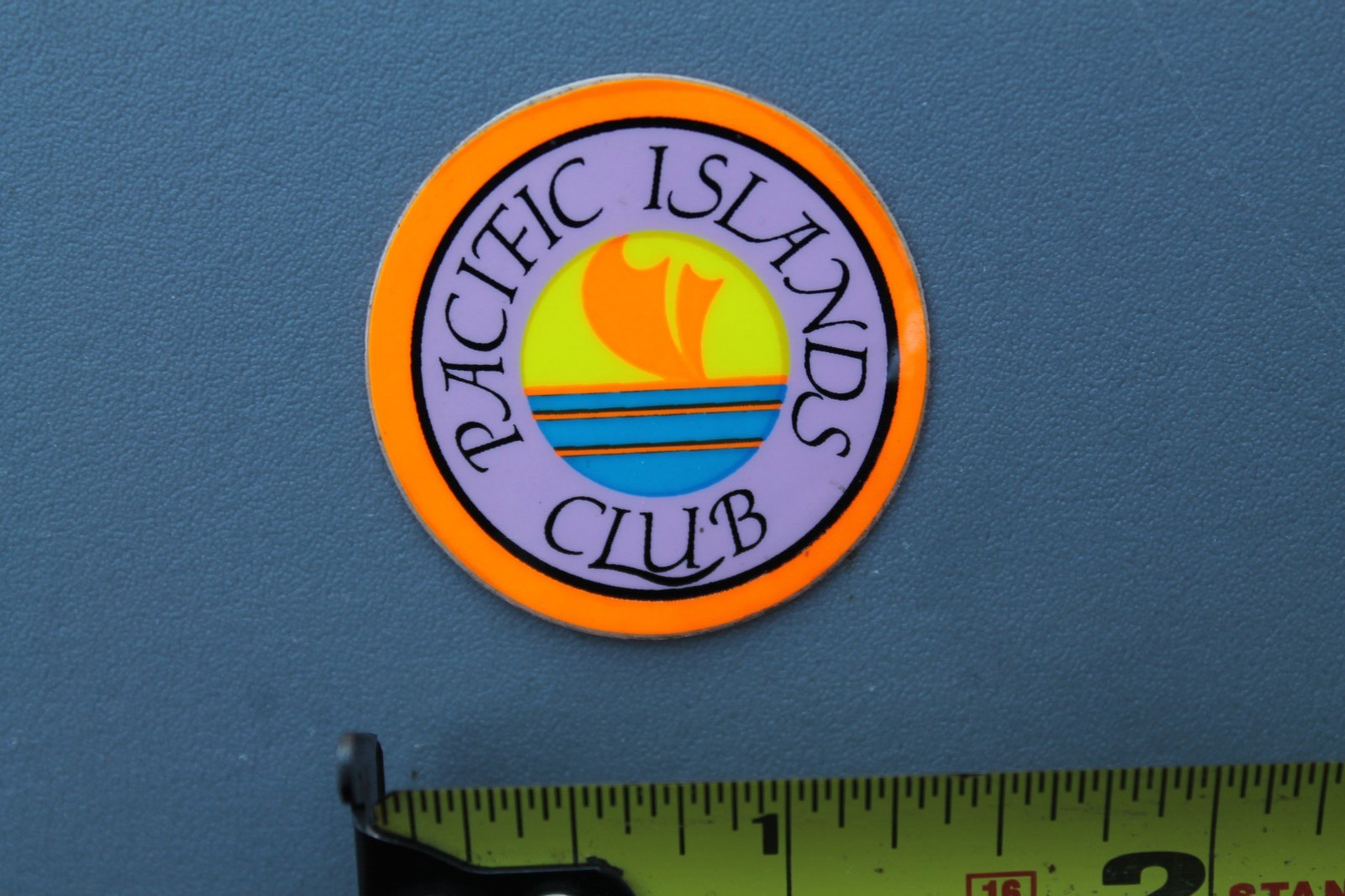 Pacific Islands Club Neon Orange 80’s Hawaii Aloha V71A Vintage Surfing STICKER