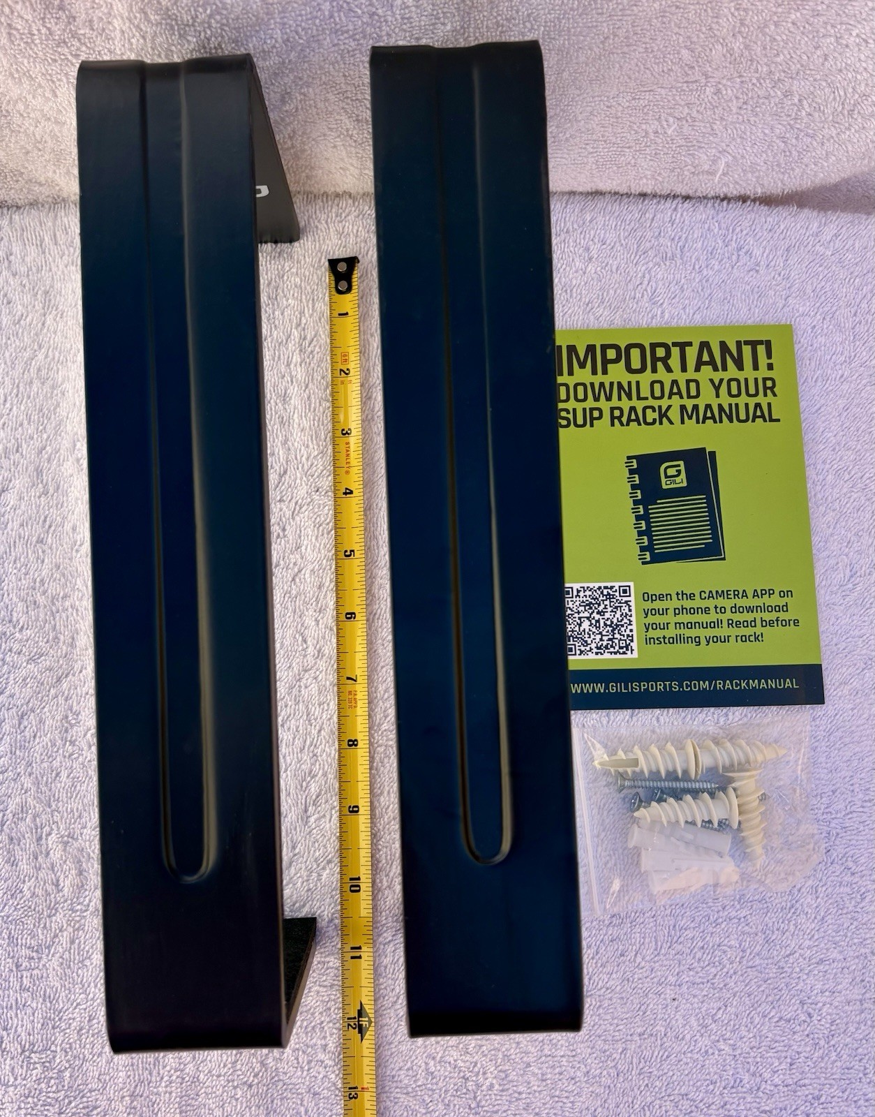GILI Sports Heavy-Duty Steel SUP Wall Rack Minimalist Paddle Board Mount Black L