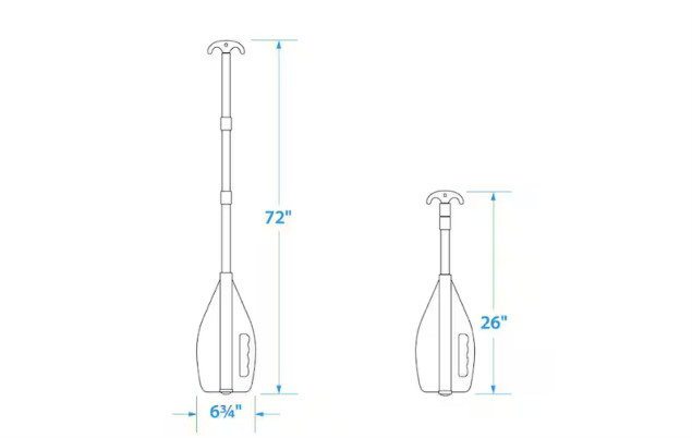 Orange Telescoping Boat Paddle 72 in Aluminum Adjustable Emergency Kayak Oar