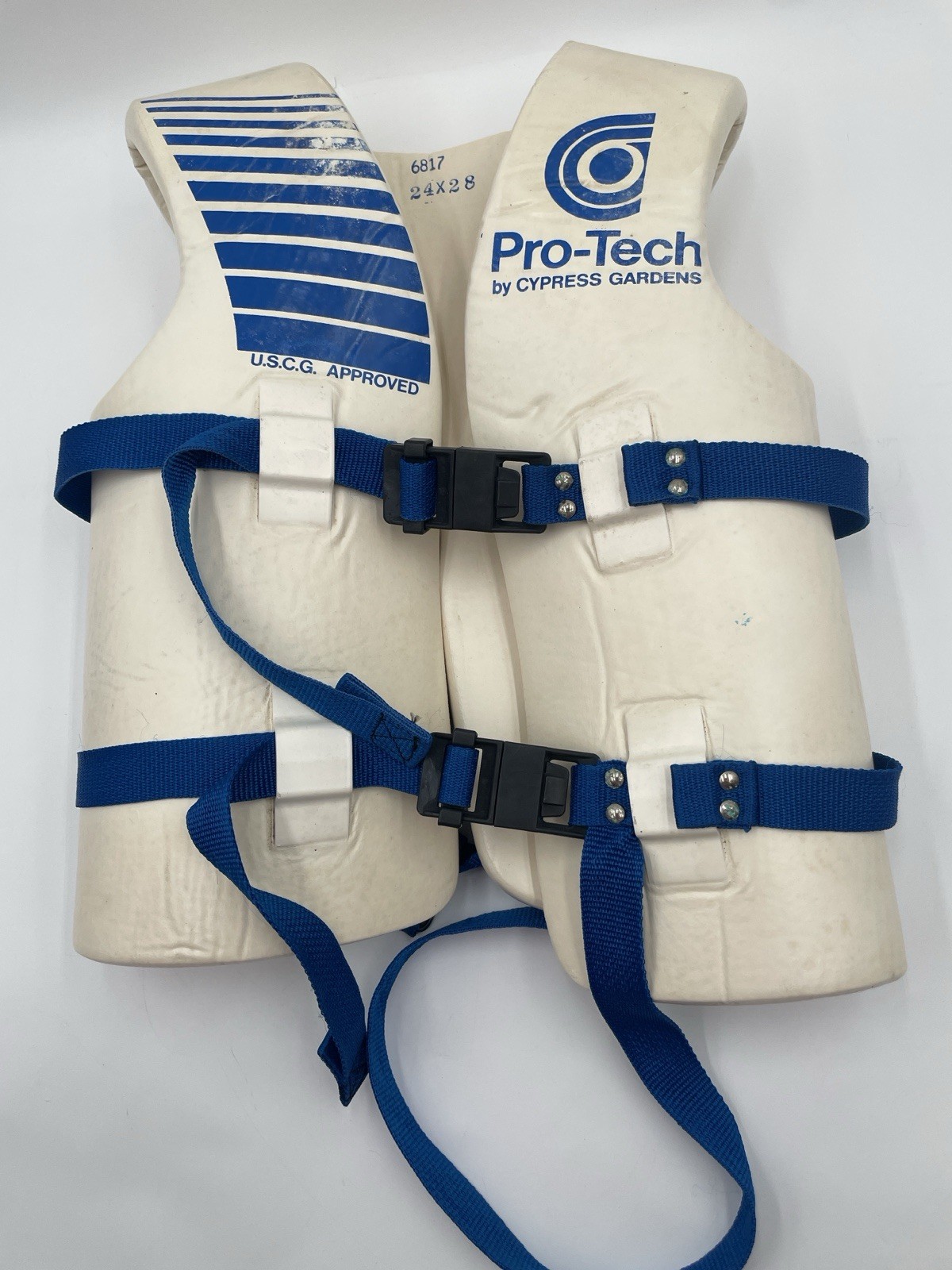 Vintage Pro Tech By Cypress Gardens Size Small 24″-28″ 1979 FOAM PVC Life Vest