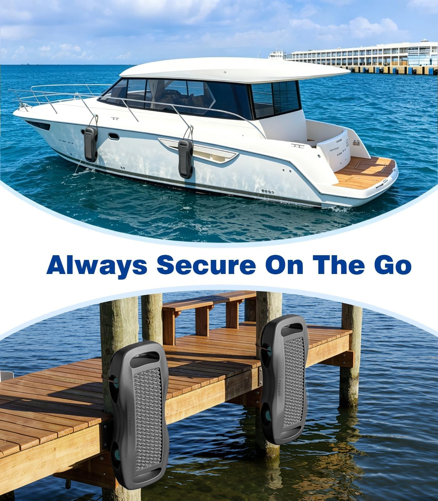 Boat Fenders Boat Bumpers for Docking, 2-Pack Marine Grade EVA Flat Fenders f…