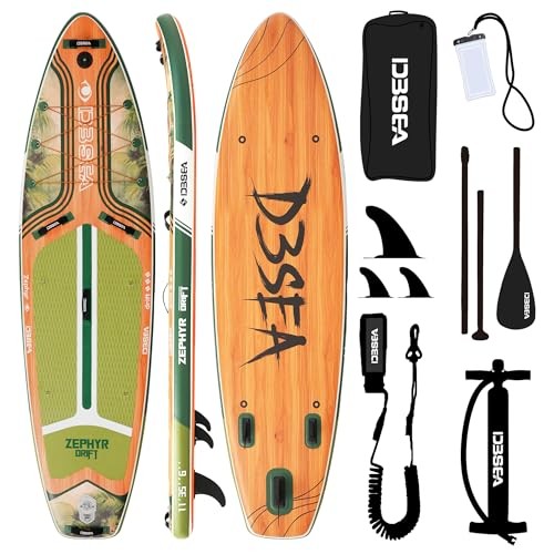11 ft Inflatable Stand Up Paddle Board with Accessories, Extra Wide Paddle