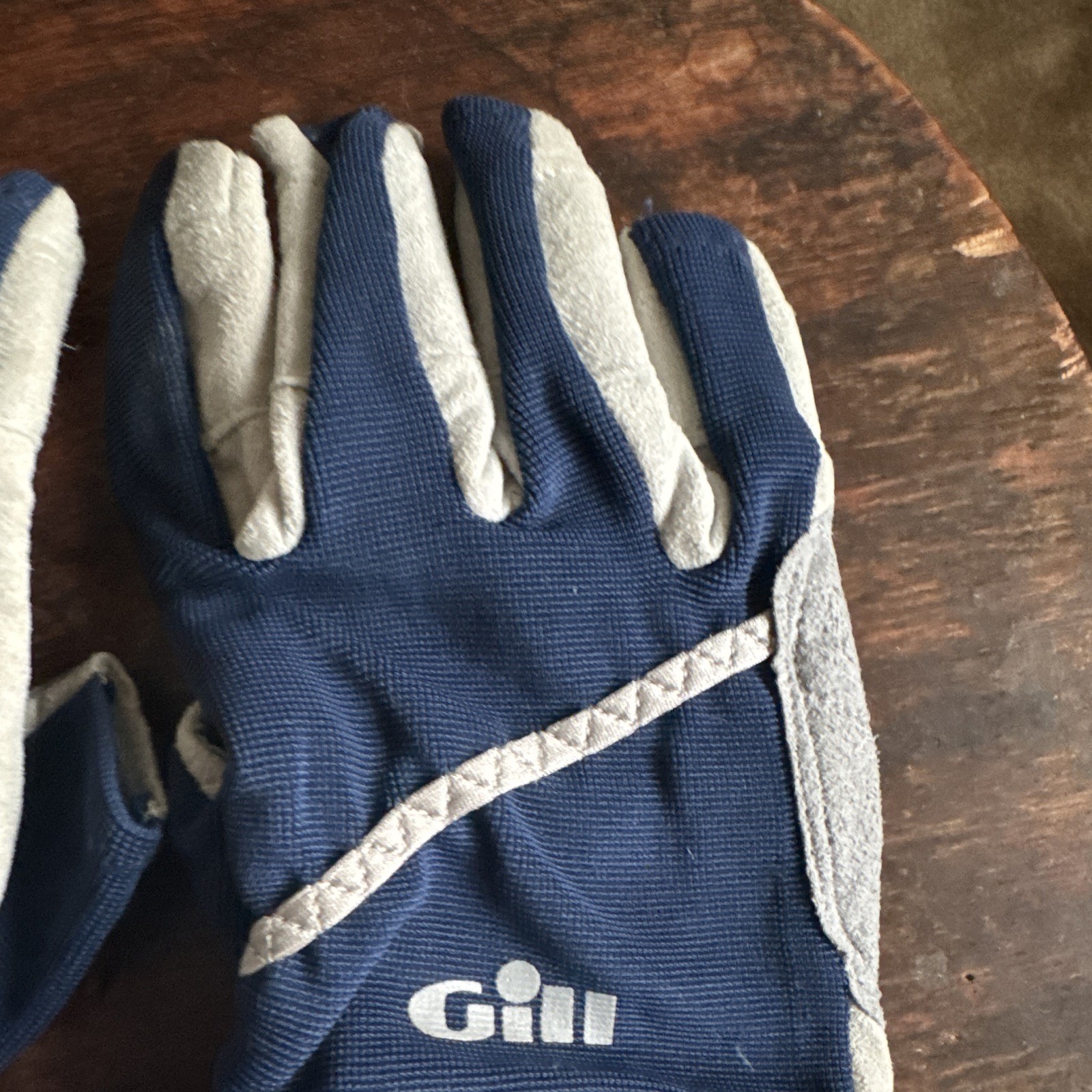 Gill Blue/Gray Fingerless Sailing Gloves Pair w/ Reinforced Palm