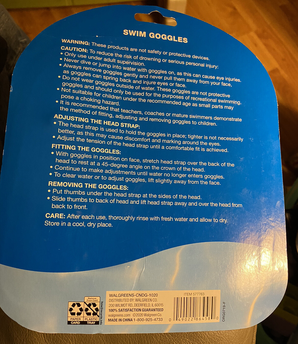 Water Sun & Fun Swim Goggles Child Size 4+. 3 Count Latex Free New!