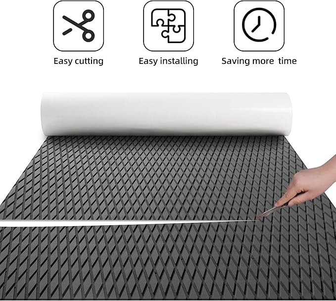 Surf Traction Pad Teak Marine Kayak Flooring EVA Foam Boat Decking Mat 35”x94”