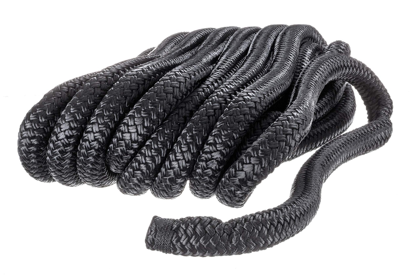 Seachoice 34 Inch x 35 Foot Black Double Braid Dock Line with Eye Splice