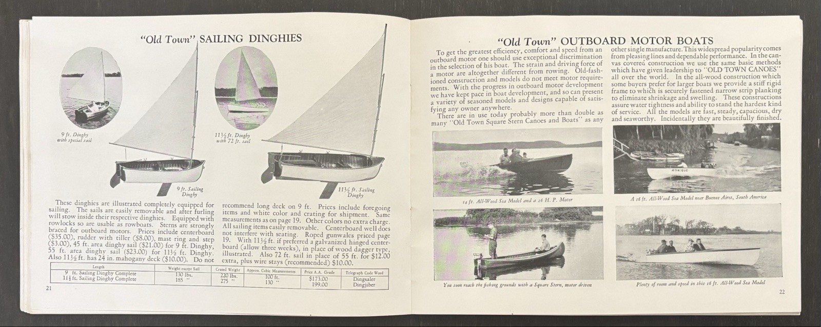 OLD TOWN CANOES & BOATS 1934 CATALOG