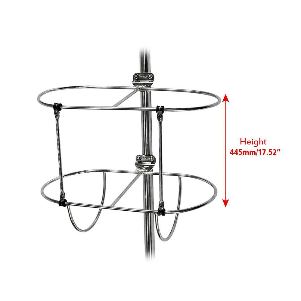 Folding Double Fender Holder Boat Rack Stainless Steel For 11inch Boat Fender US