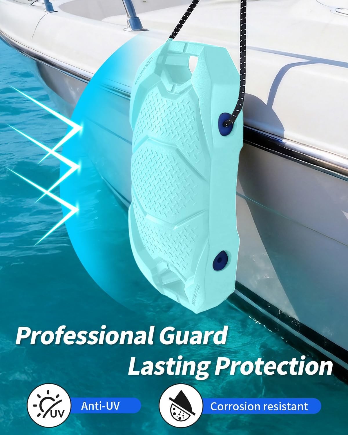OCEANBROAD EVA Boat Fenders, 17″ x 8″ Boat Bumpers for Docking, with Quick-Lo…