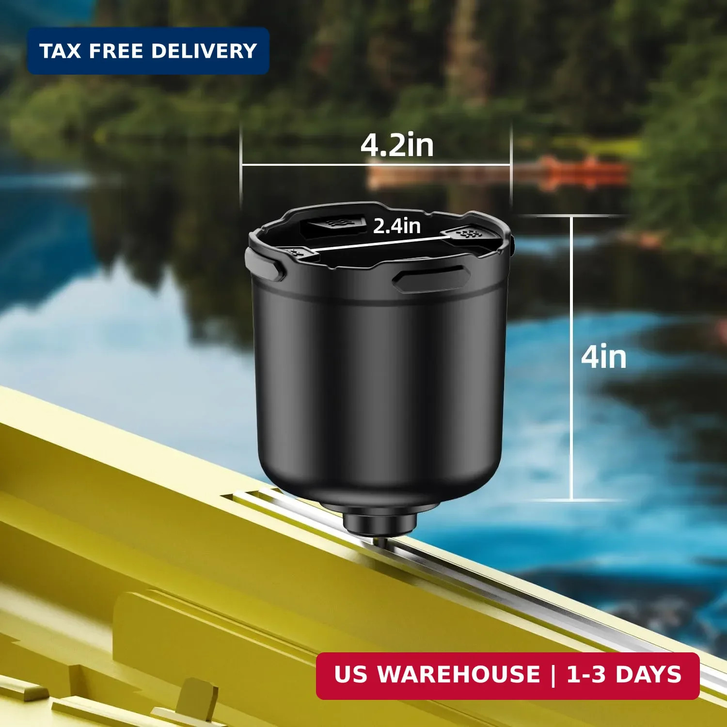 Kayak Cup Holder with Rubber Tab, Multifunctional Kayak Water Bottle Holder Drin