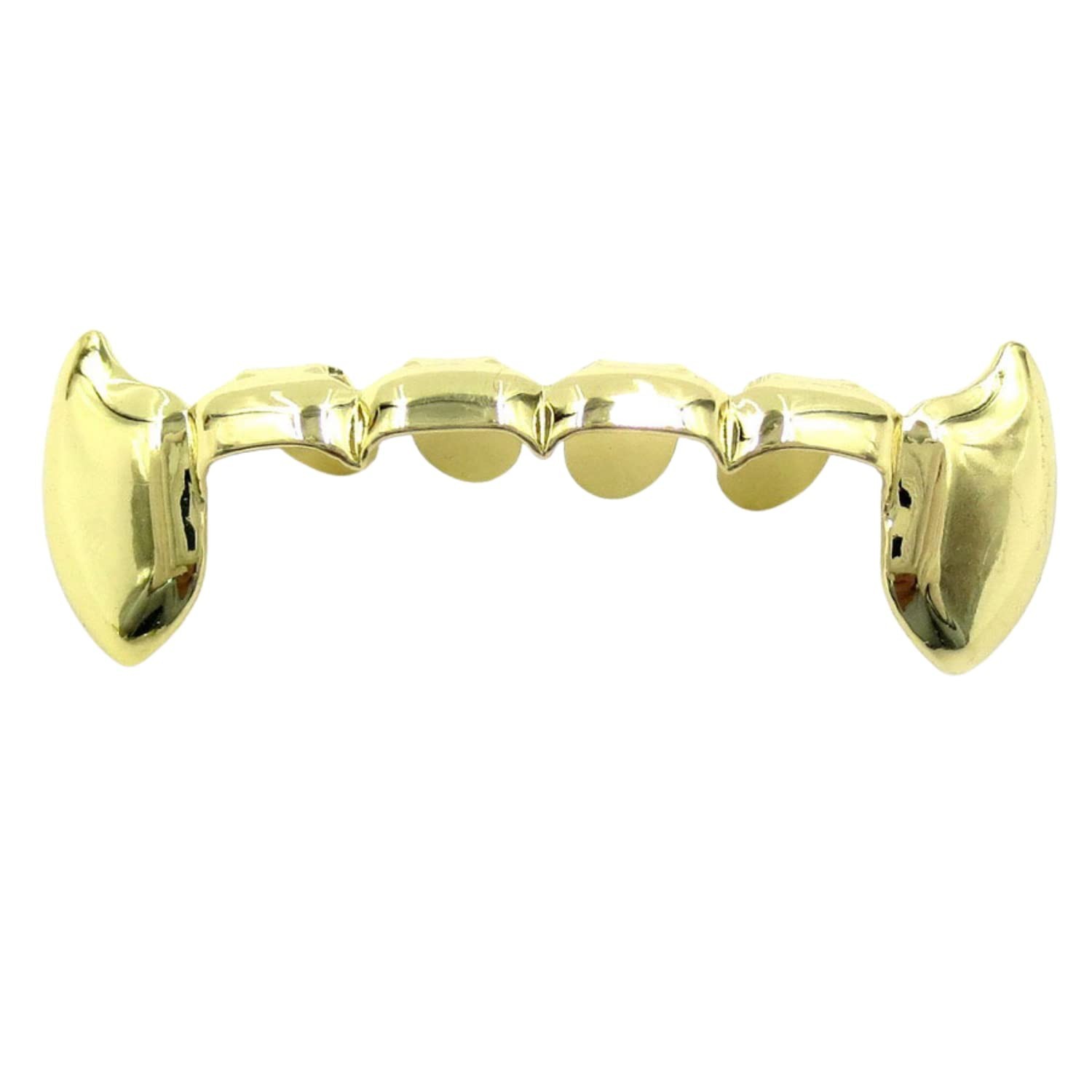 24K Gold Plated Grillz Bottom Vampire Fangs Grill Hip Hop Teeth Caps + Extra …