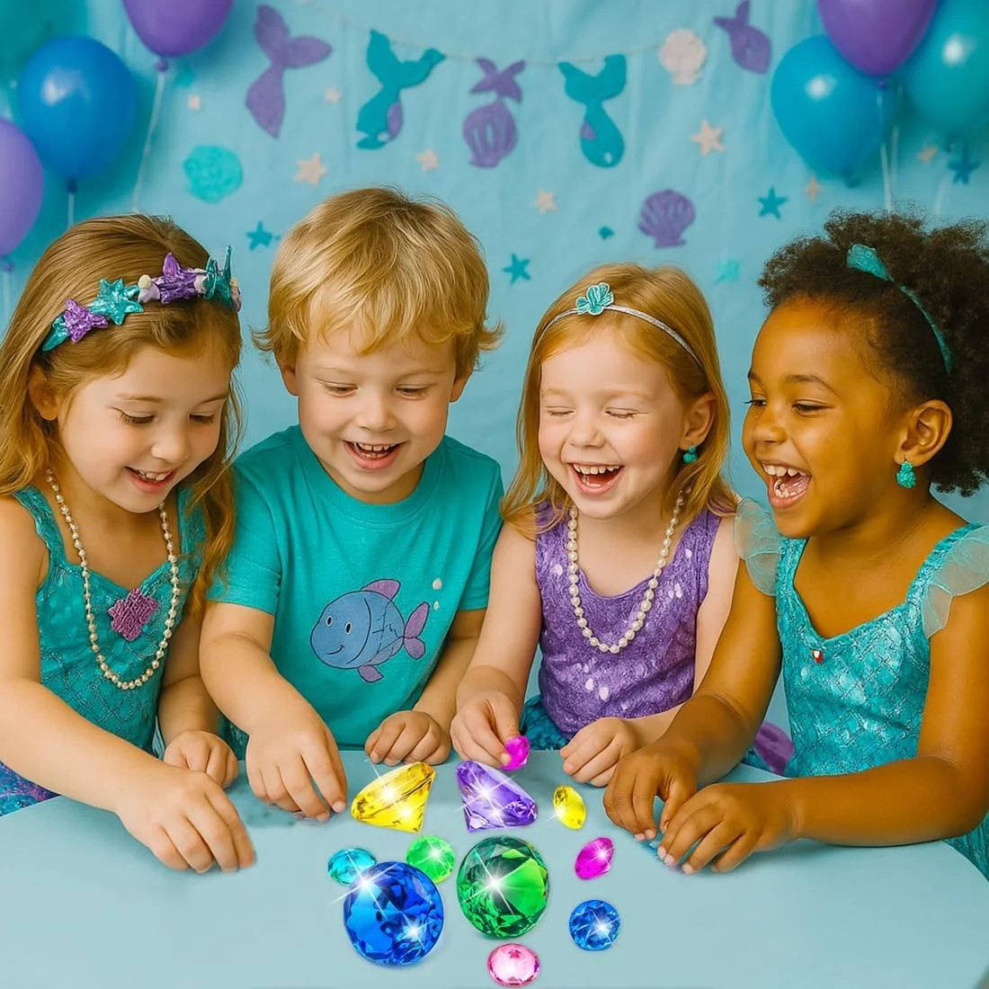 10pcs Extra Large Diving Gems for Pool for Kids,4pcs 60mm Oversized Diamonds and