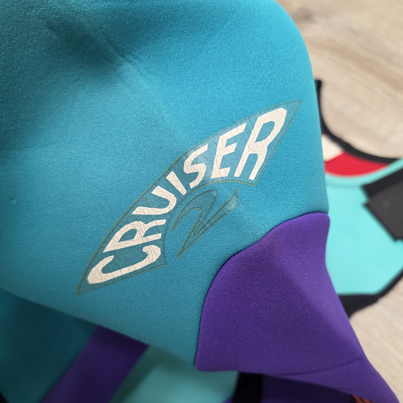 Vintage Slippery USA 2 Piece Wetsuit Set Jacket Farmer John Teal Purple Youth XL