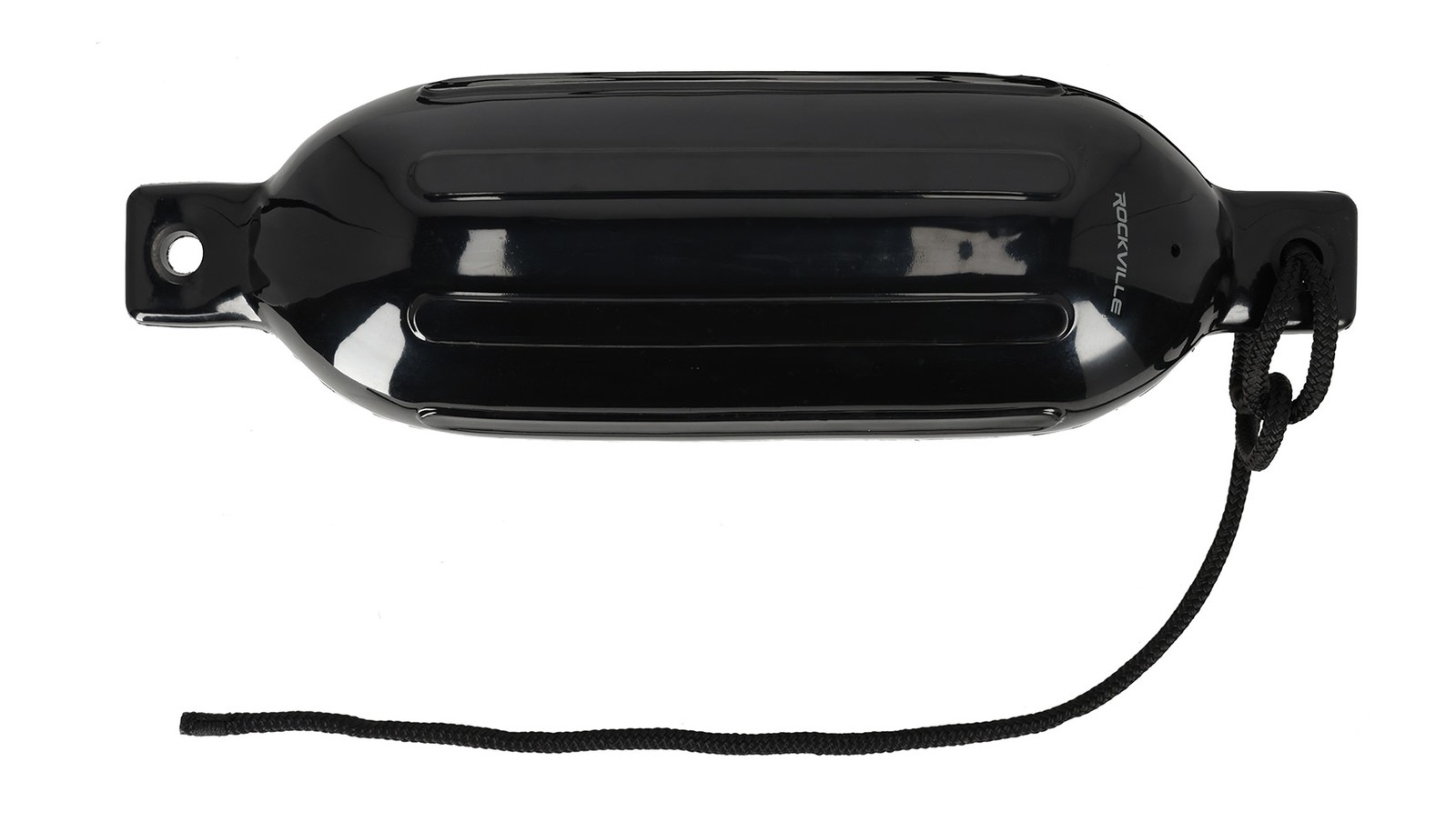 Rockville FEN265-BLACK Boat Fender Package 2 Bumpers 6.5″x23″, 2 Covers, 2 Lines