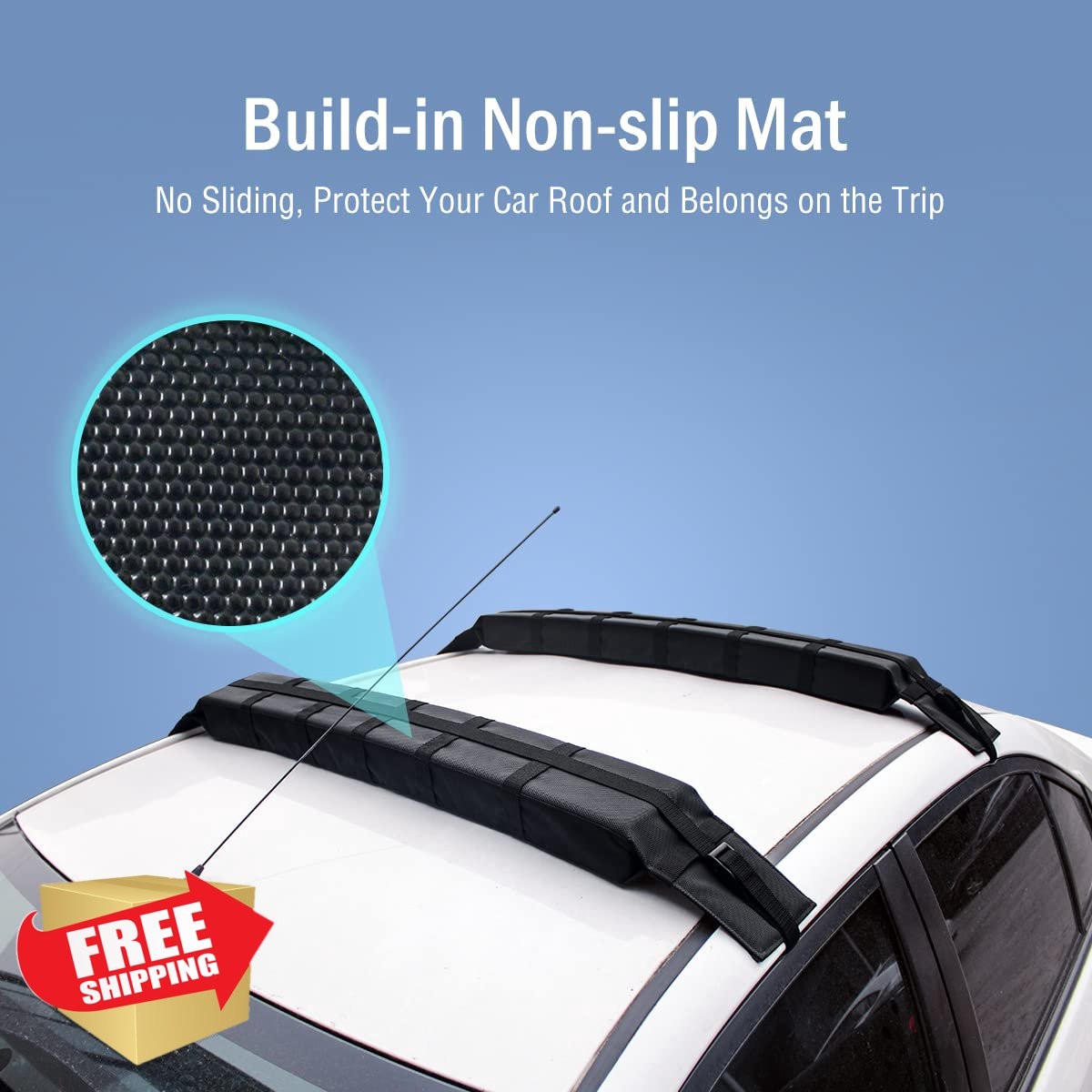 WOOWAVE Kayak Roof Rack Pads Upgraded