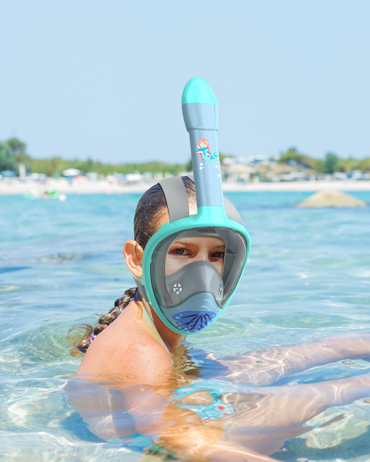 QingSong Kids Snorkel Mask Full Face, Snorkeling Set with Camera Mount, Folda…