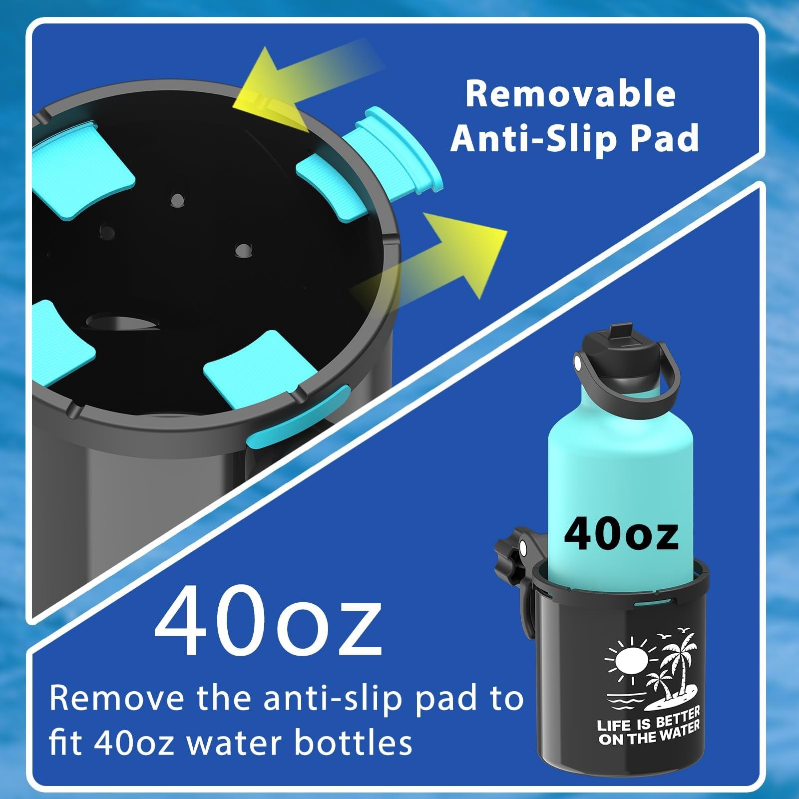 Clamp On Kayak Cup Holder, Adjustable & Tool – Free Installation, Ideal for K…