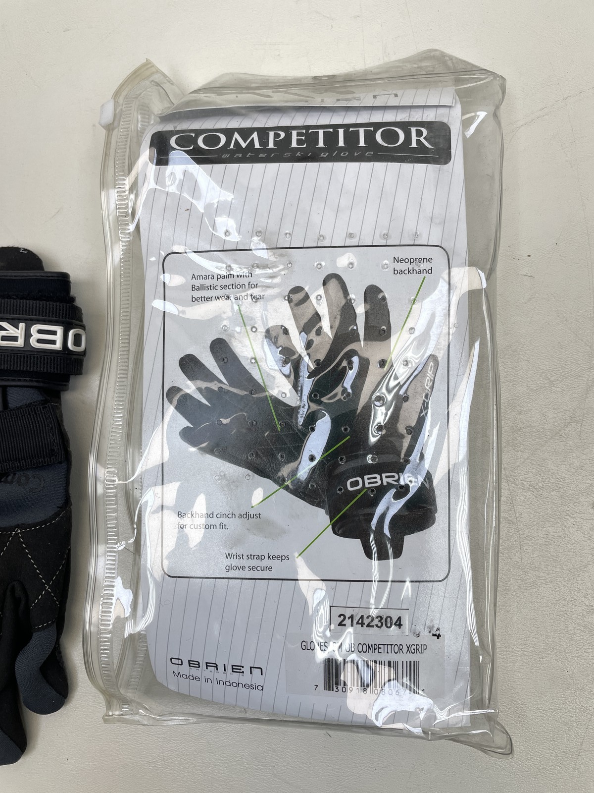 O’BRIEN COMPETITOR WATERSKI GLOVES BLACK / GRAY 2142304 SIZE SMALL WATERSPORTS