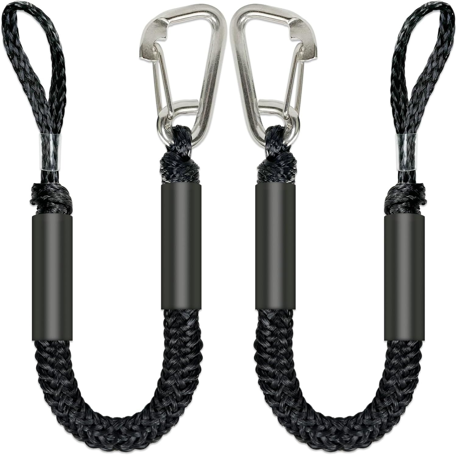 4FT Anchor Bungee Line Bigger 316 Stainless Clip Boat Bungee Dock 4Feet Black