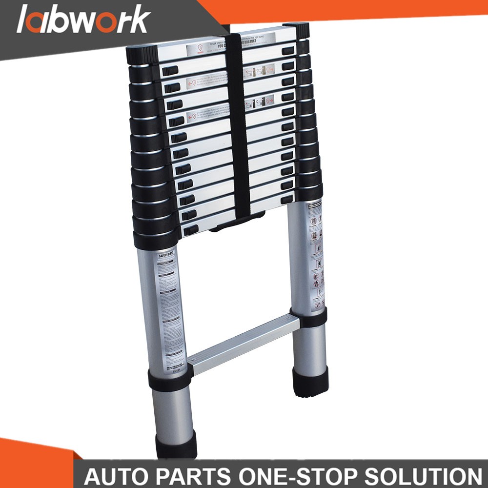 Labwork 12.5FT Heavy Duty Aluminum Extension Telescoping Lightweight Step Ladder