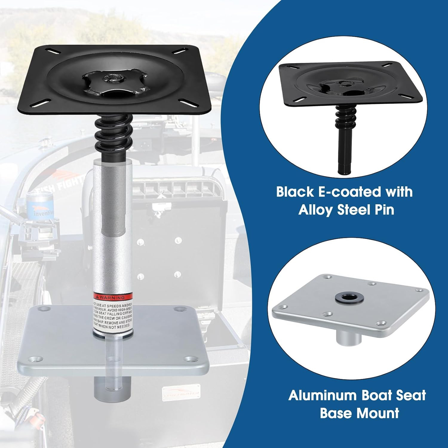 Boat Seat Pedestal Base Mount Kit 3/4″ Boat Seat Mount Pin Pedestal Kit | Includ