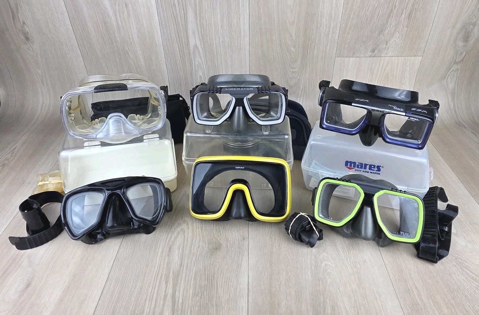 Lot of 6 Scuba Masks Mares Tusa Nova Varying Conditions & Models *Read Desc.*