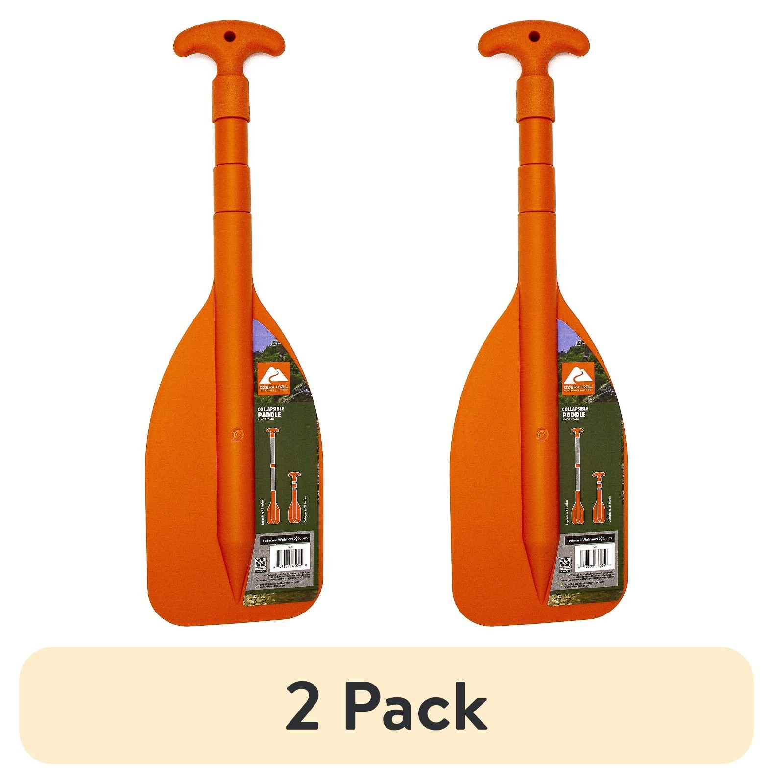 (2 pack) Ozark Trail Emergency Paddle for Boats, Kayaks and Canoes, 41 in