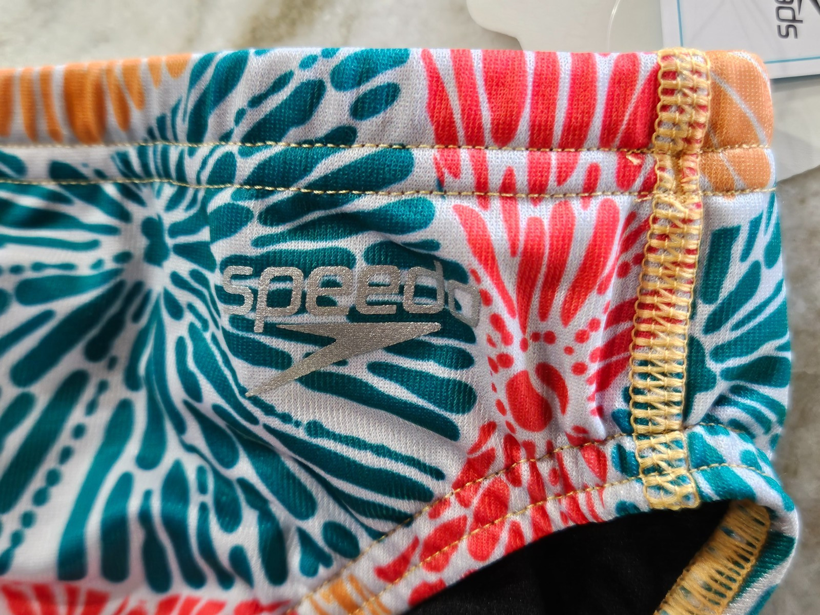 Speedo Eco Endurance REPREVE Vibe Collection Citrus Swim Brief Size 26 FREE SHIP