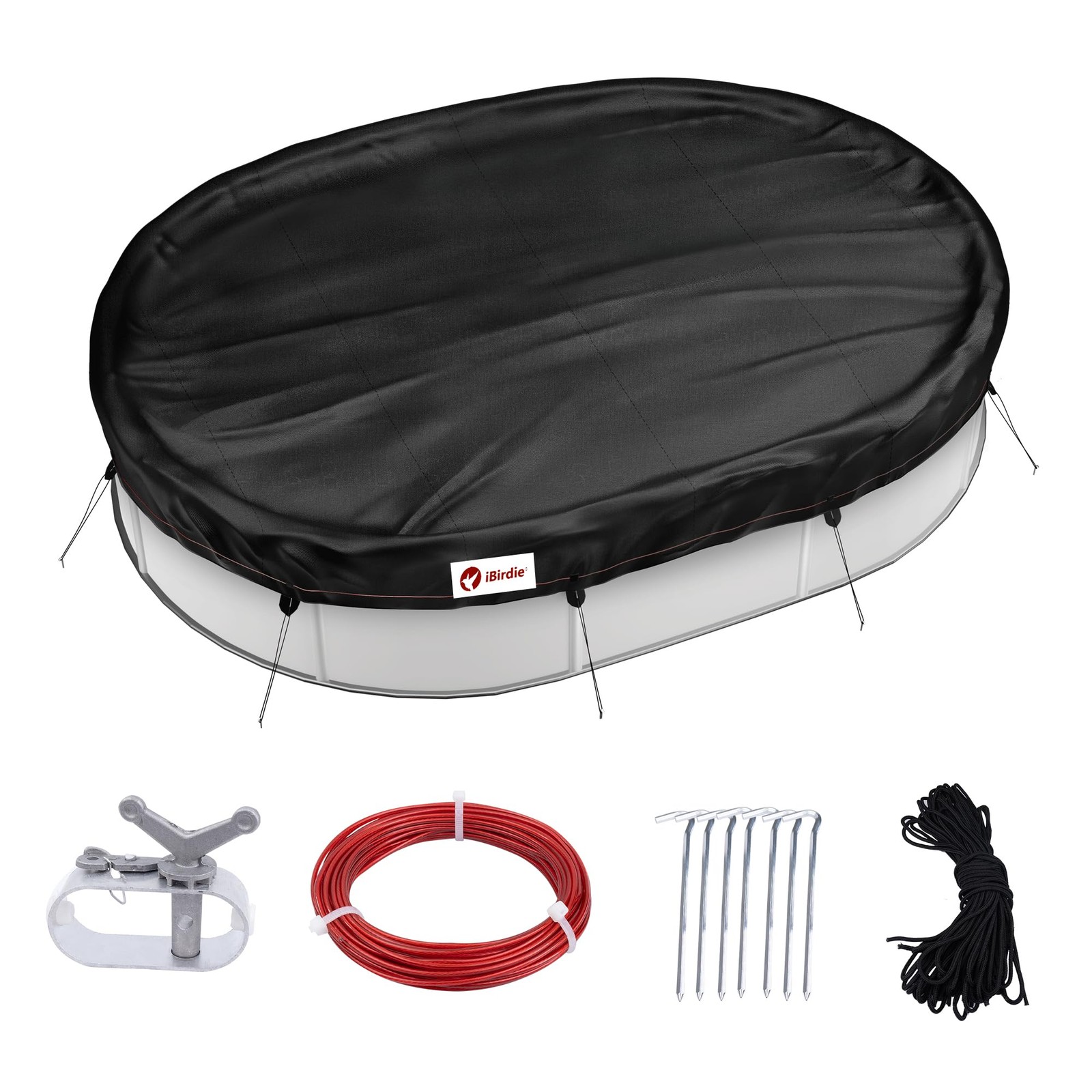 iBirdie Winter Pool Cover fit 12′ x 22′, 13′ x 23′ Above Ground Oval Pools, F…