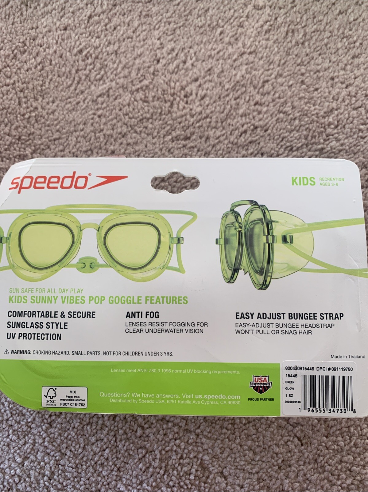 Kids Speedo Goggles Ages 3-6 years sunglass style ~ NEW
