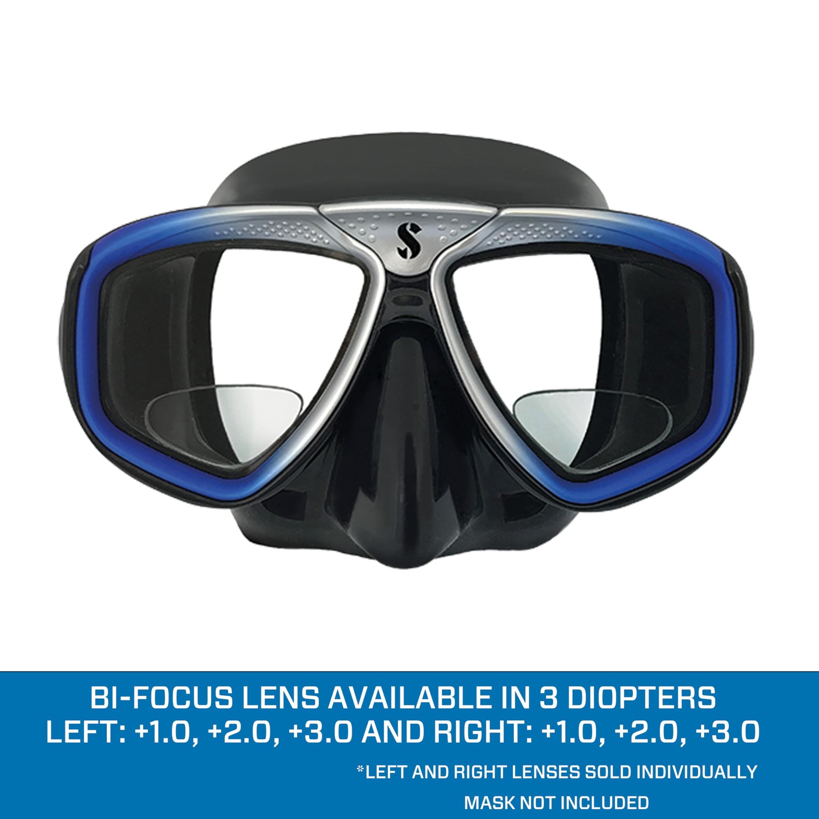 Bi-Focus Optical Lens for Zoom Scuba for Farsighted Divers, Left +1.0