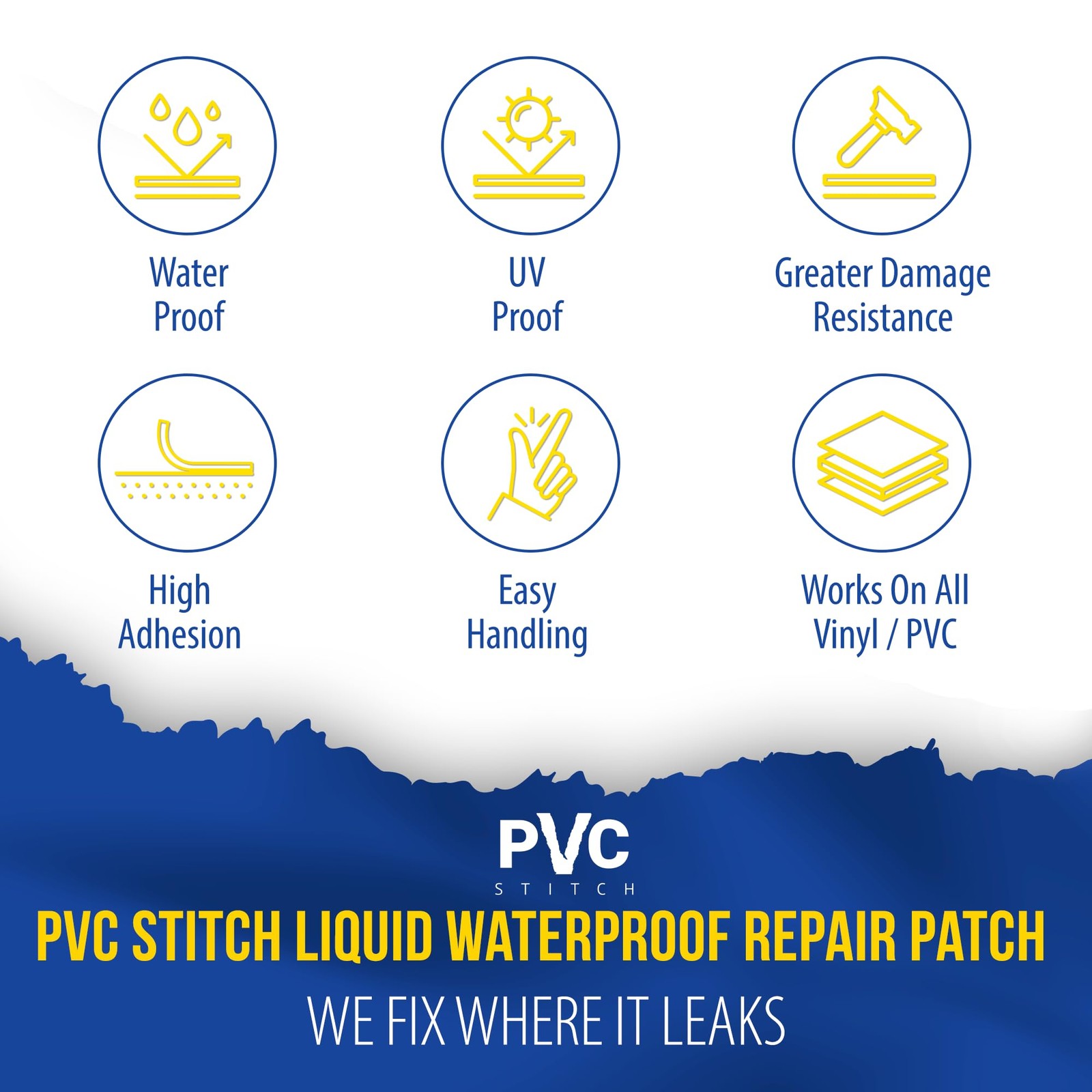 AquaPro Liquid Patch Waterproof Repair Kit for PVC Inflatable Boats, Rafts, I…