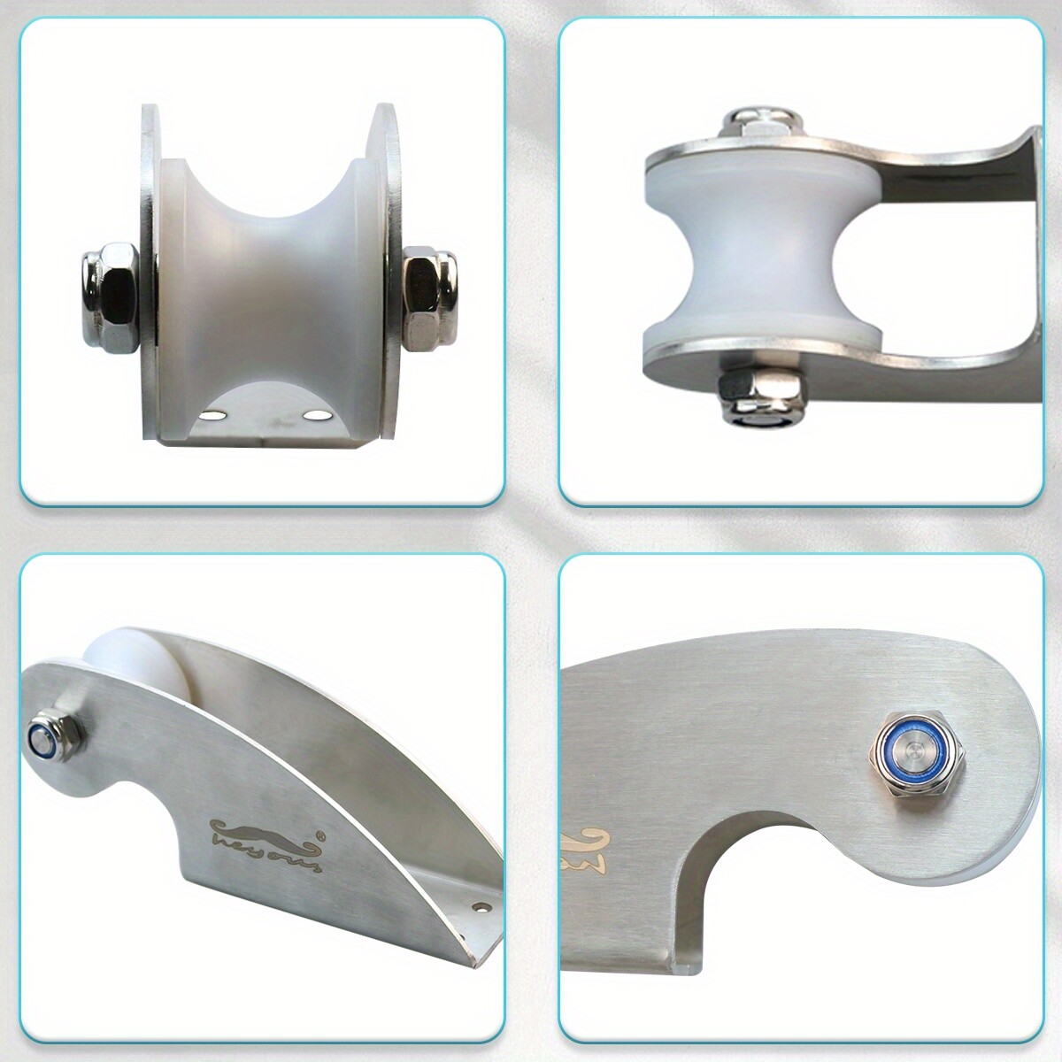 Stainless Steel Heavy Duty Bow Anchor Rubber Roller for Boat Marine Yacht Dock