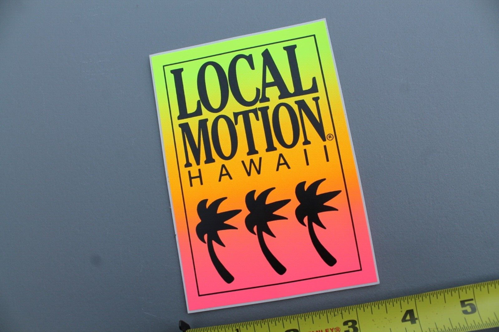 LOCAL MOTION Hawaii Surfboards Neon Orange Pink 80’s LM1 Vintage Surfing STICKER