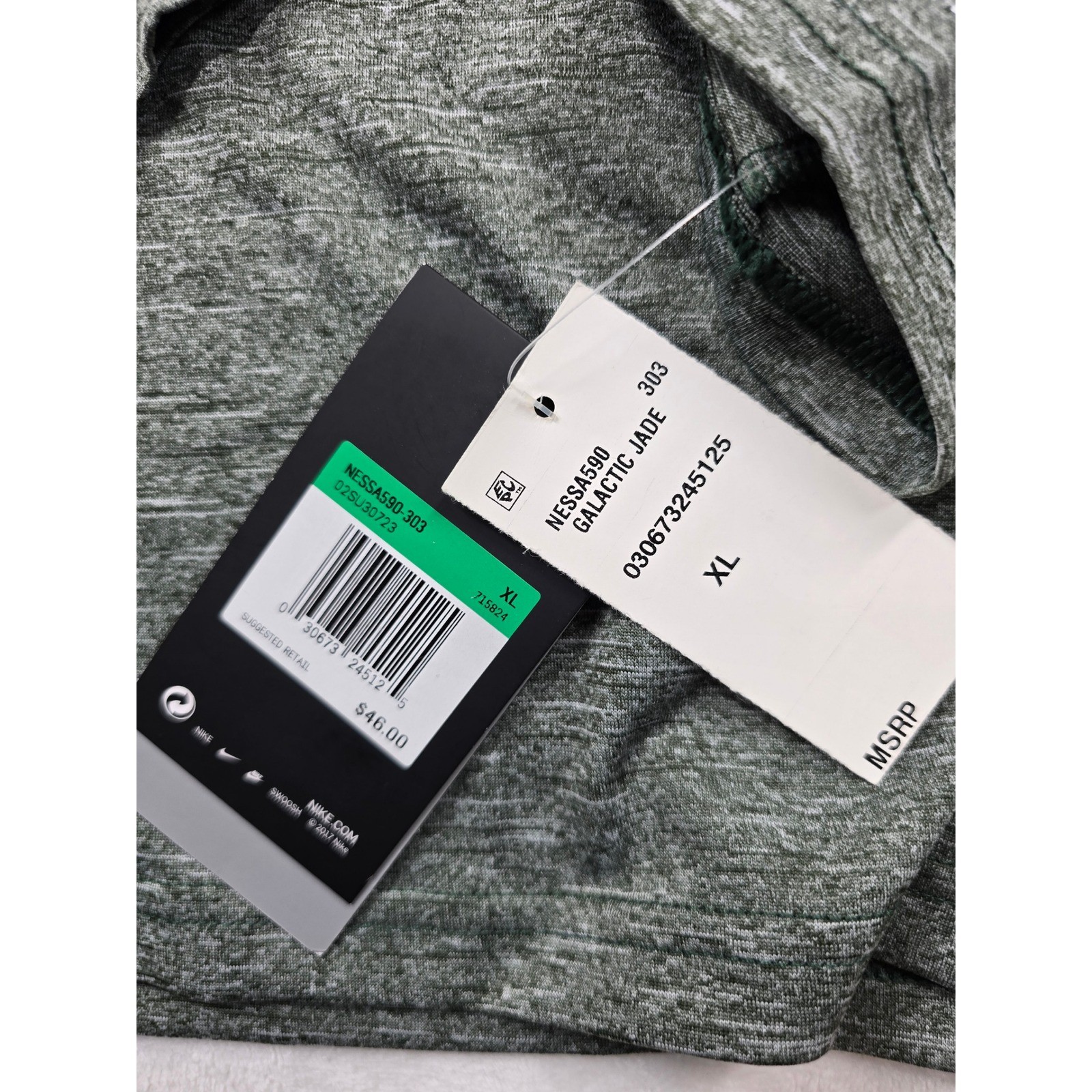 Nike Swim Rash Guard Mens XL Galactic Jade Green Dri-FIT UPF 40+ new