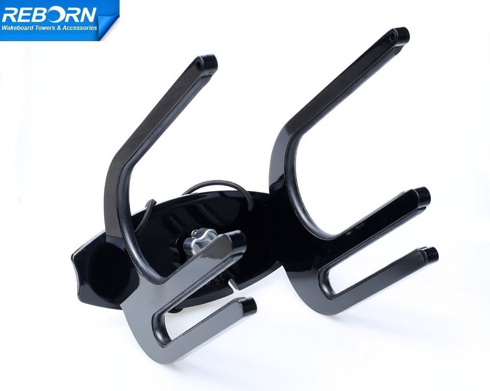 Reborn Black Pro QR Boat Wakeboard Rack Plus Wakeboard/Kneeboard Combo Rack