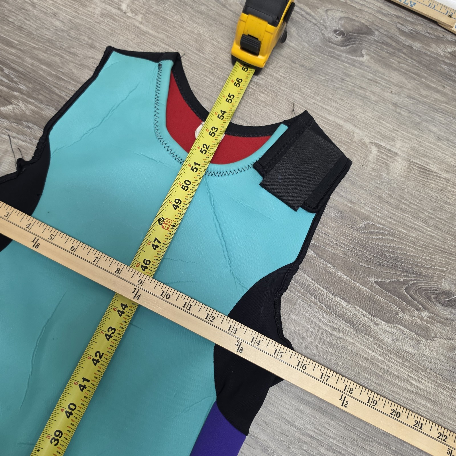 Vintage Slippery USA 2 Piece Wetsuit Set Jacket Farmer John Teal Purple Youth XL