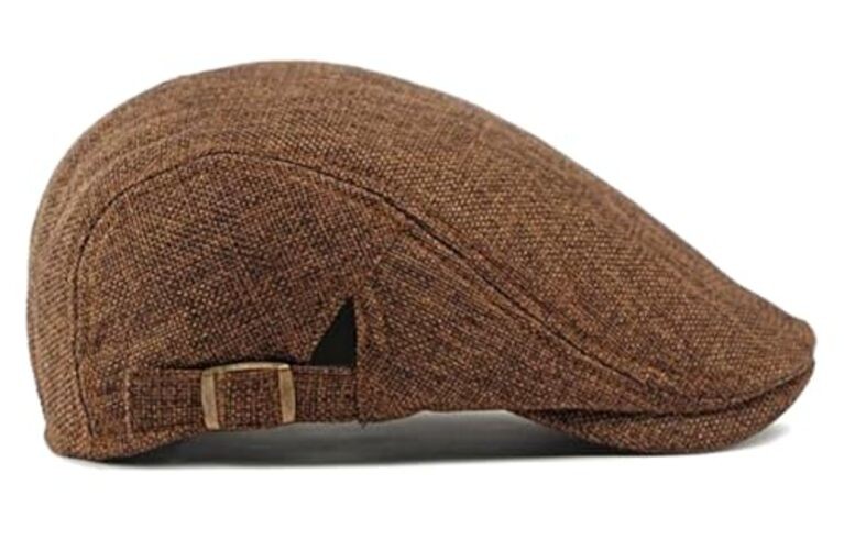 DIYDECAL Mens Flat Cap Newsboy Cap Adjustable Ivy Driving One Size Coffee
