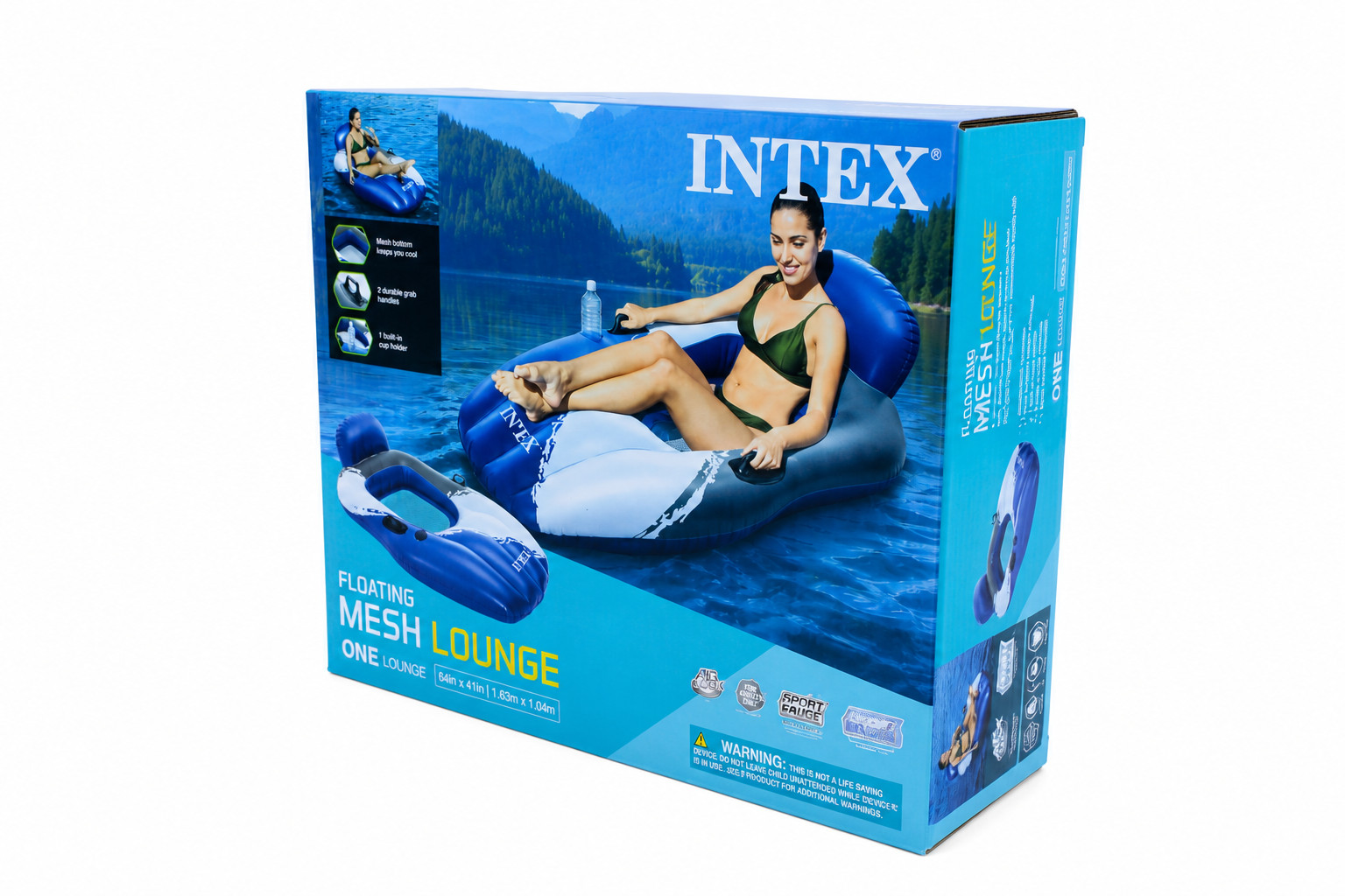 INTEX Floating Mesh Lounge Pool Float Adult River Lake Raft Inflatable Chair w/