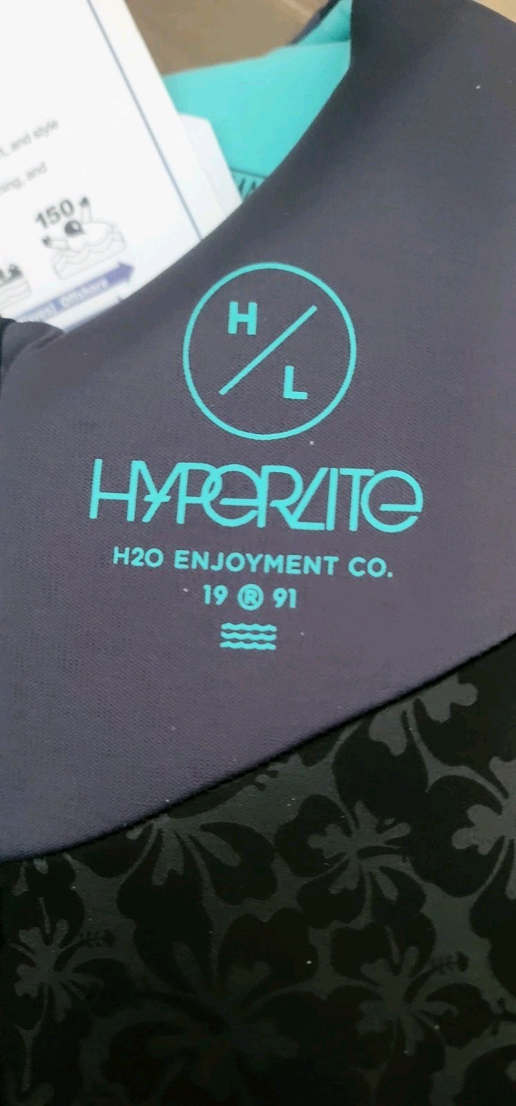 HYPERLITE WOMEN’S LIFE VEST-COAST GUARD APPROVED, BLACK/AQUA, SIZE S, L , NWT.