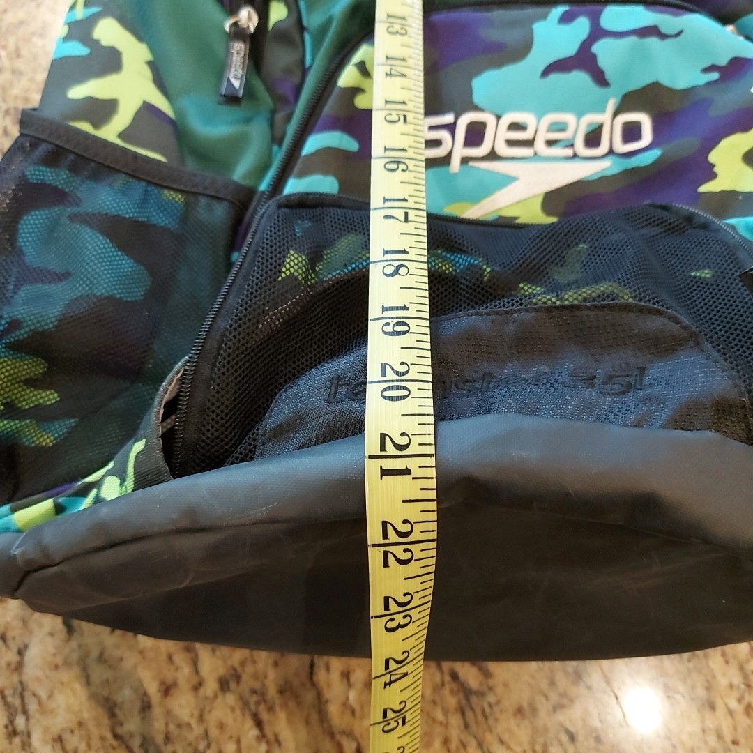 Speedo Teamster 35L Swim Backpack Aqua Lime Camo Swimming Water Pool Sports Bag
