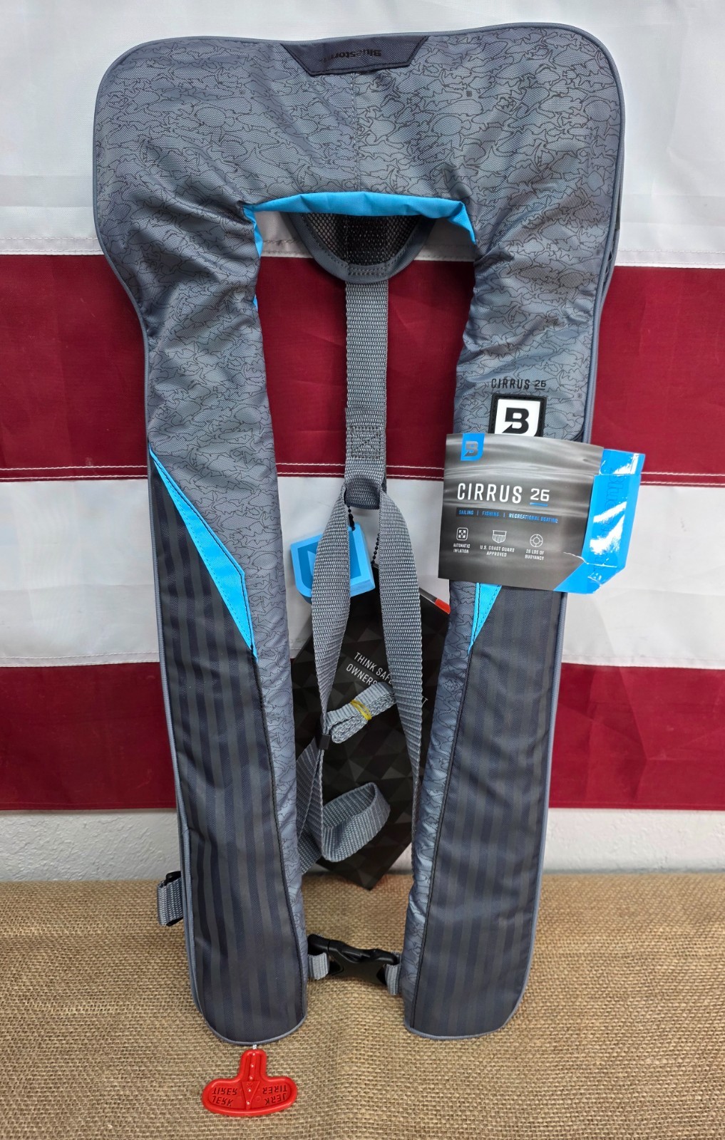 Bluestorm Cirrus 26 Inflatable Life Jacket USCG Approved Type V PFD Coastal Blue