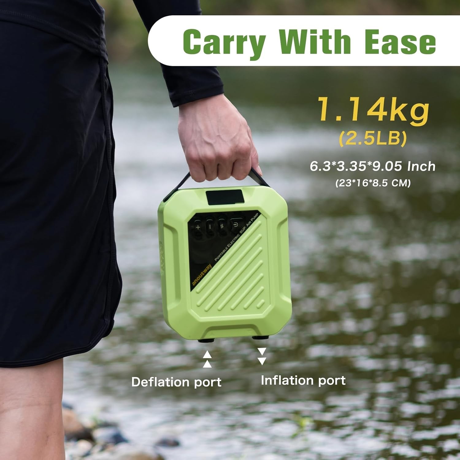 Anoutway 20PSI Electric SUP Air Pump | Inflator for Paddle Board, boat, kayak