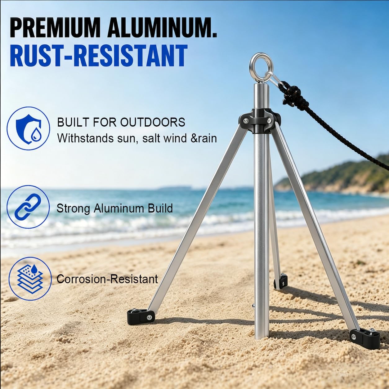 32″ Boat Sand Anchor for Shallow Water, Aluminum Screw-in Sandbar Anchor with…