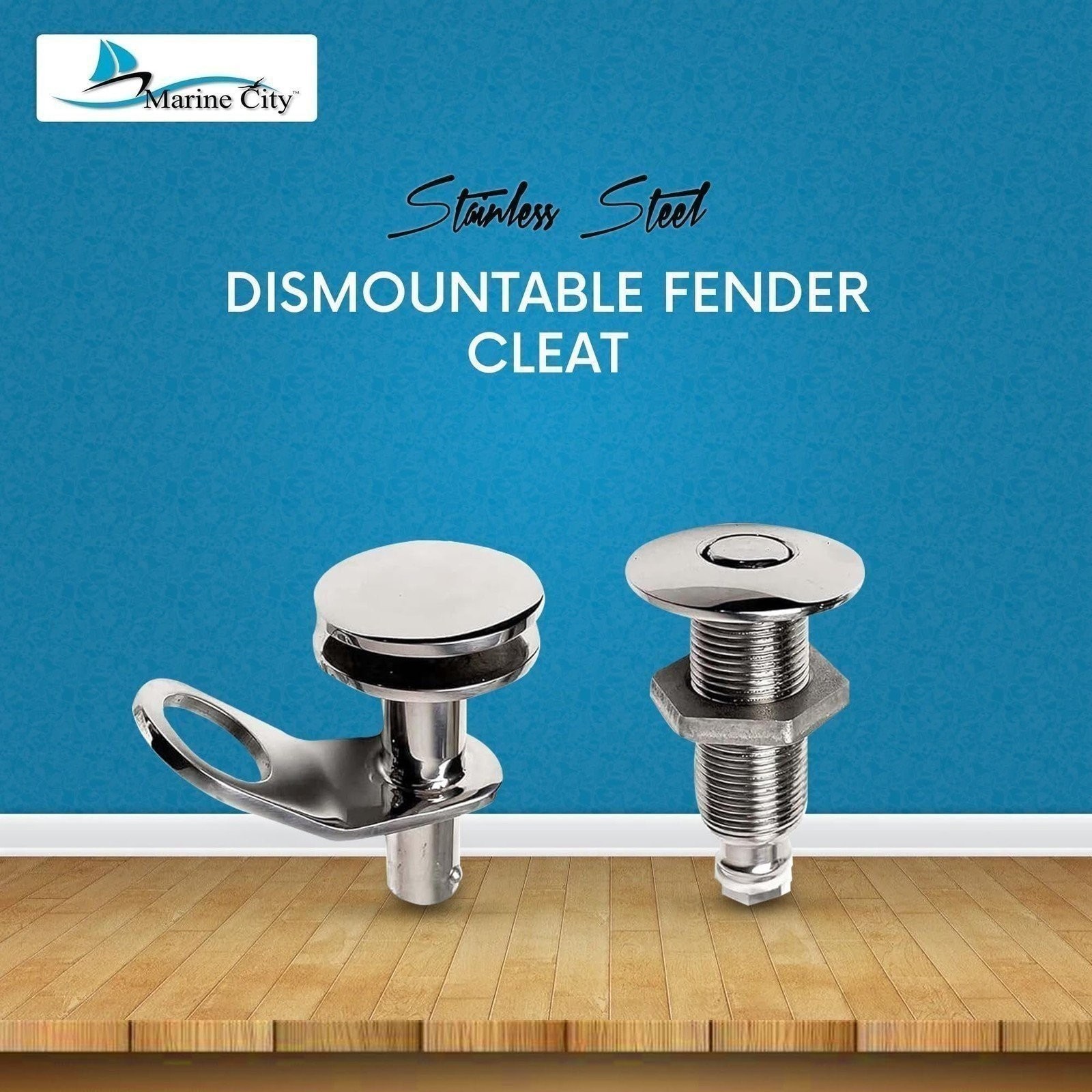 MARINE CITY Retractable Pop-Out Fender Cleat – 316 Stainless Steel for Boat